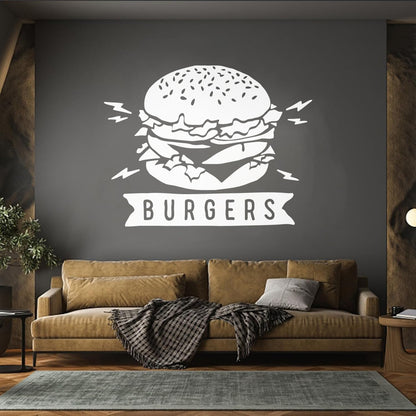 Wall Decals Pvc Burgers Fast Food Restaurant Dining Room Art Decoration