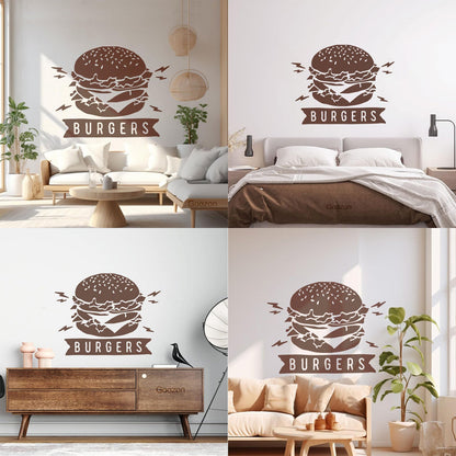 Wall Decals Pvc Burgers Fast Food Restaurant Dining Room Art Decoration
