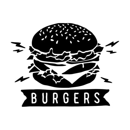 Wall Decals Pvc Burgers Fast Food Restaurant Dining Room Art Decoration