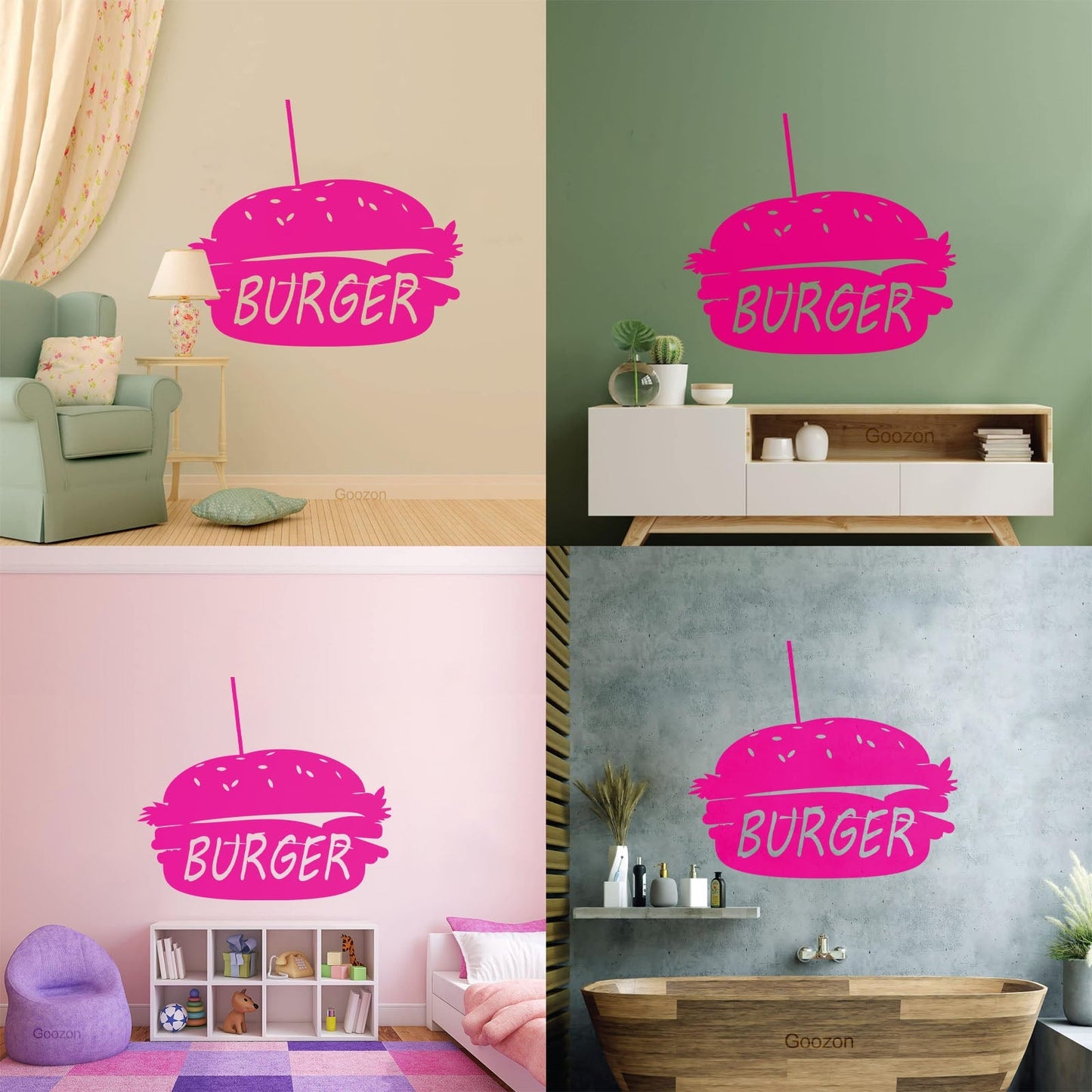 Lettering Stickers Dinning Burger Fast Food Cafe Kitchen Wall Beautification