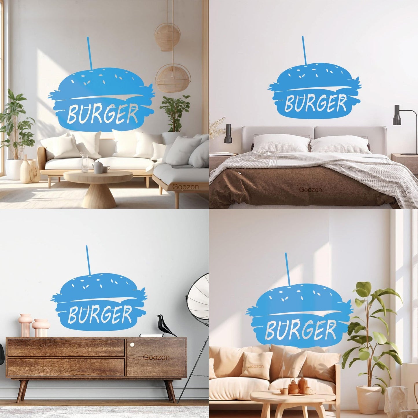 Lettering Stickers Dinning Burger Fast Food Cafe Kitchen Wall Beautification