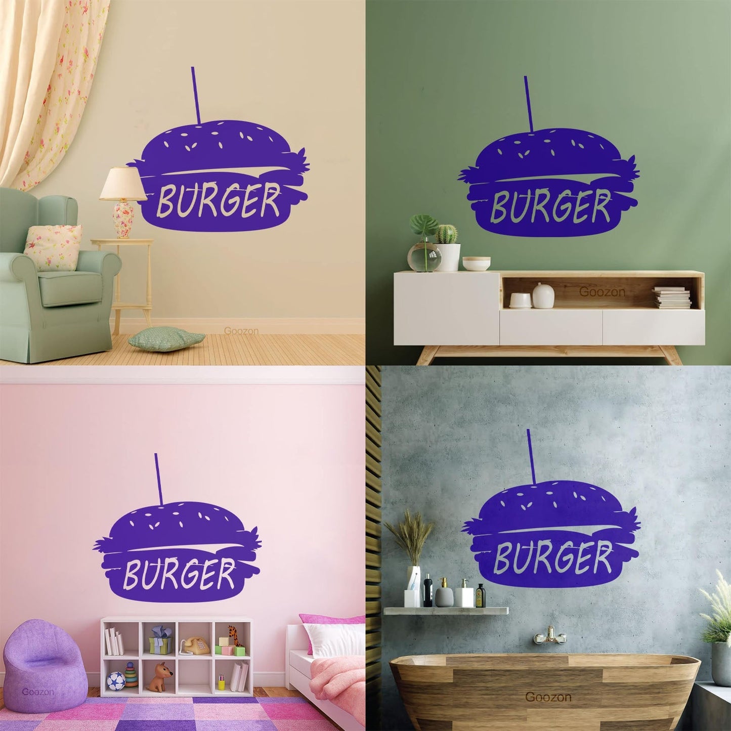 Lettering Stickers Dinning Burger Fast Food Cafe Kitchen Wall Beautification