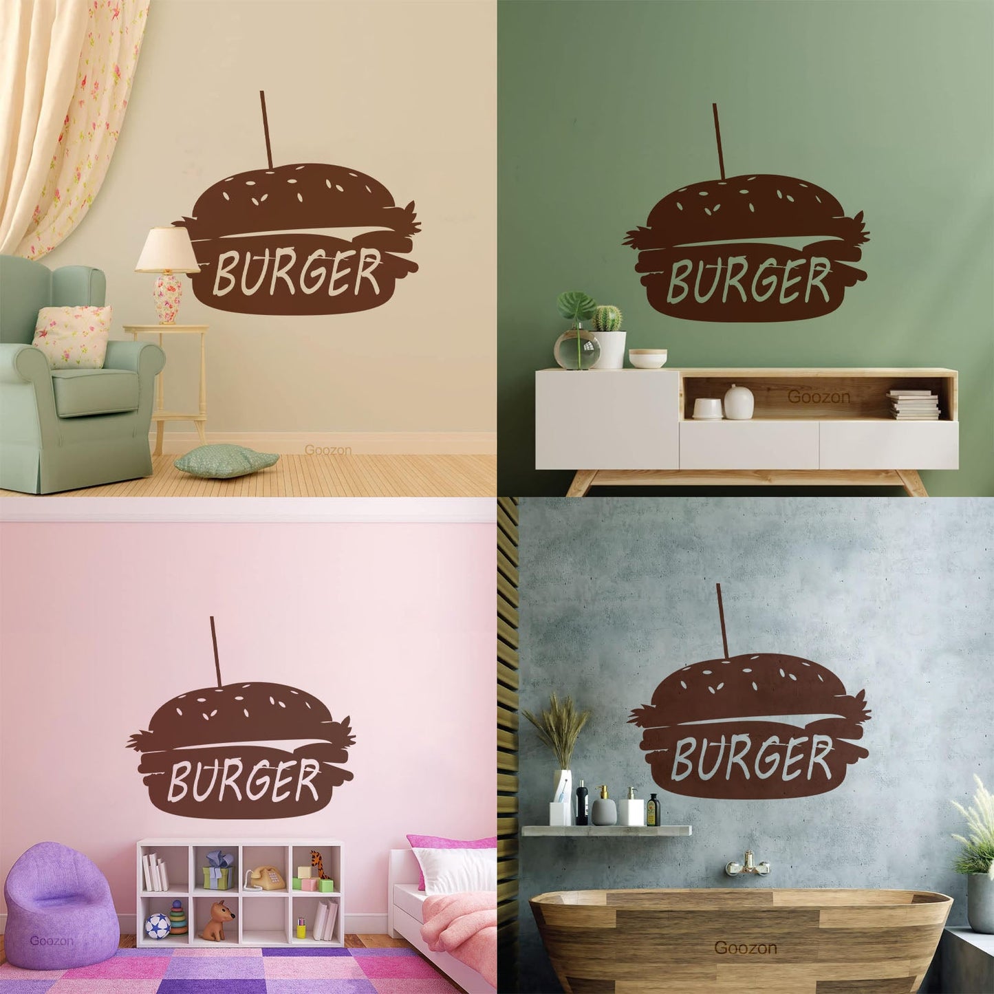 Lettering Stickers Dinning Burger Fast Food Cafe Kitchen Wall Beautification