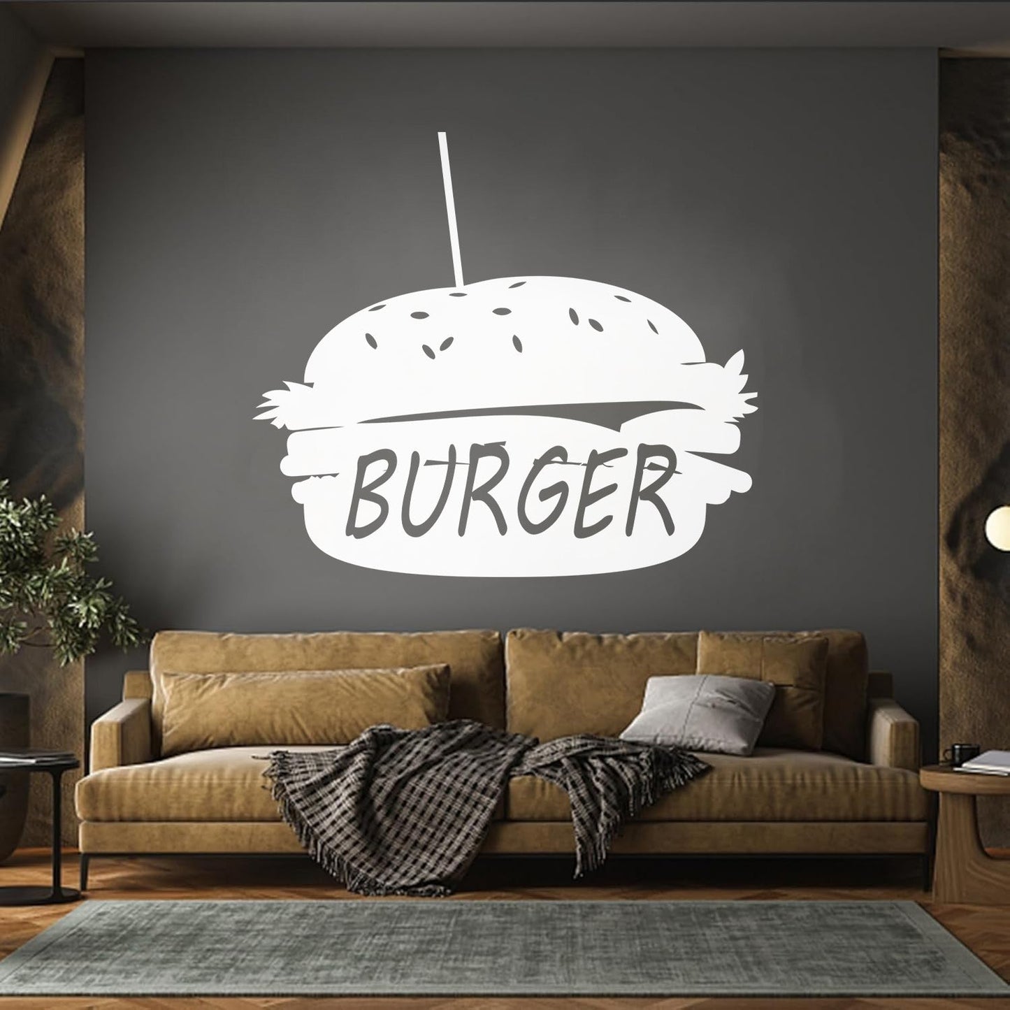 Lettering Stickers Dinning Burger Fast Food Cafe Kitchen Wall Beautification