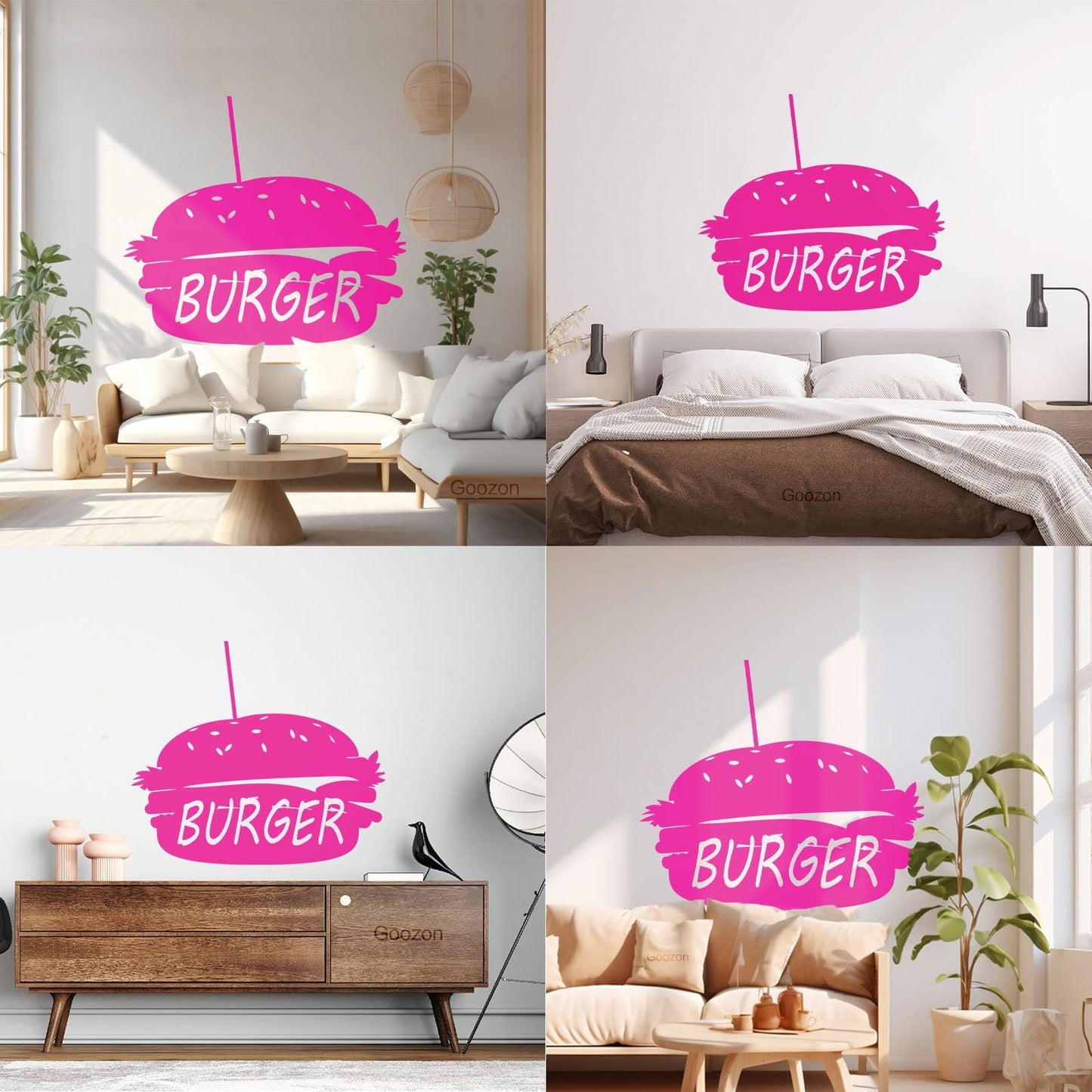 Lettering Stickers Dinning Burger Fast Food Cafe Kitchen Wall Beautification