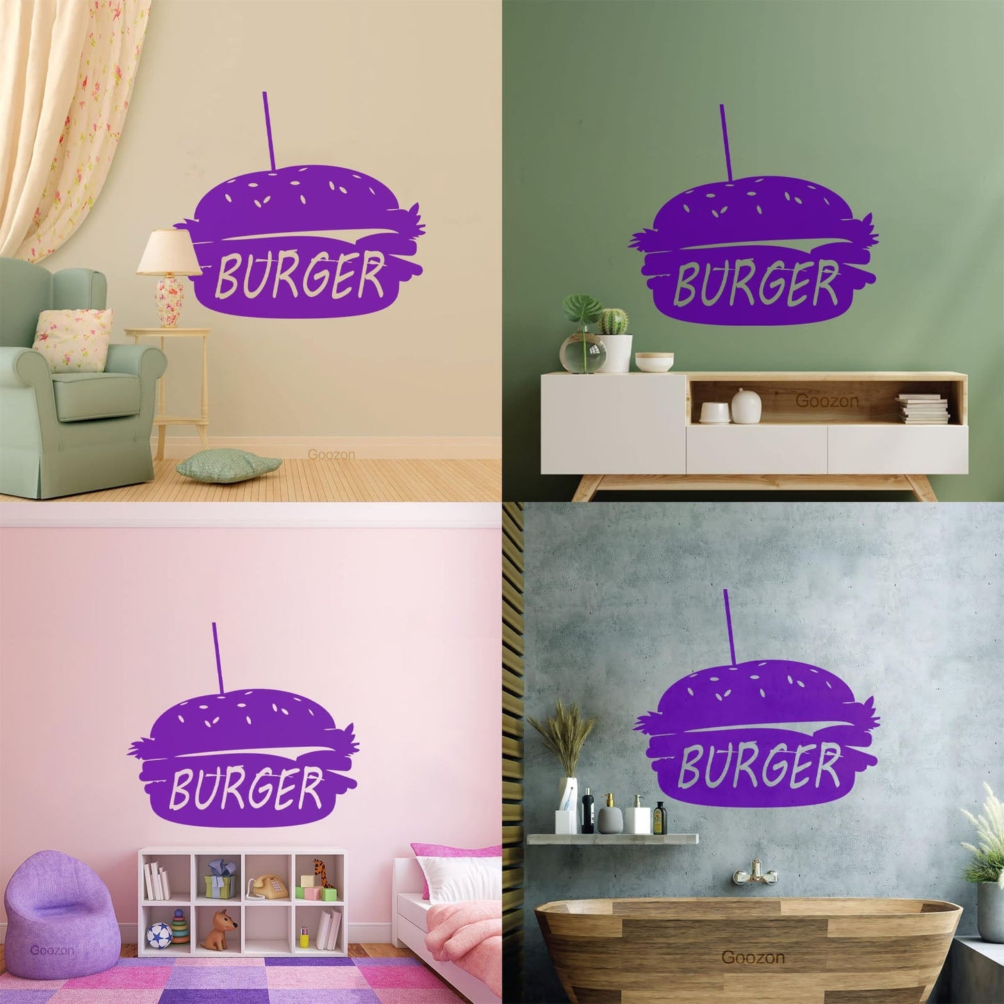 Lettering Stickers Dinning Burger Fast Food Cafe Kitchen Wall Beautification