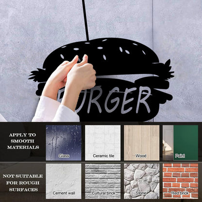 Lettering Stickers Dinning Burger Fast Food Cafe Kitchen Wall Beautification