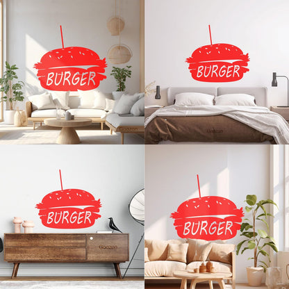 Lettering Stickers Dinning Burger Fast Food Cafe Kitchen Wall Beautification