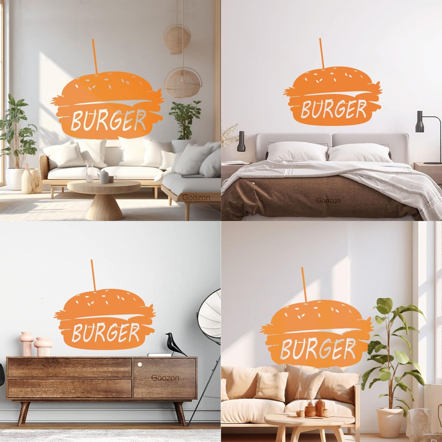 Lettering Stickers Dinning Burger Fast Food Cafe Kitchen Wall Beautification