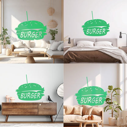 Lettering Stickers Dinning Burger Fast Food Cafe Kitchen Wall Beautification