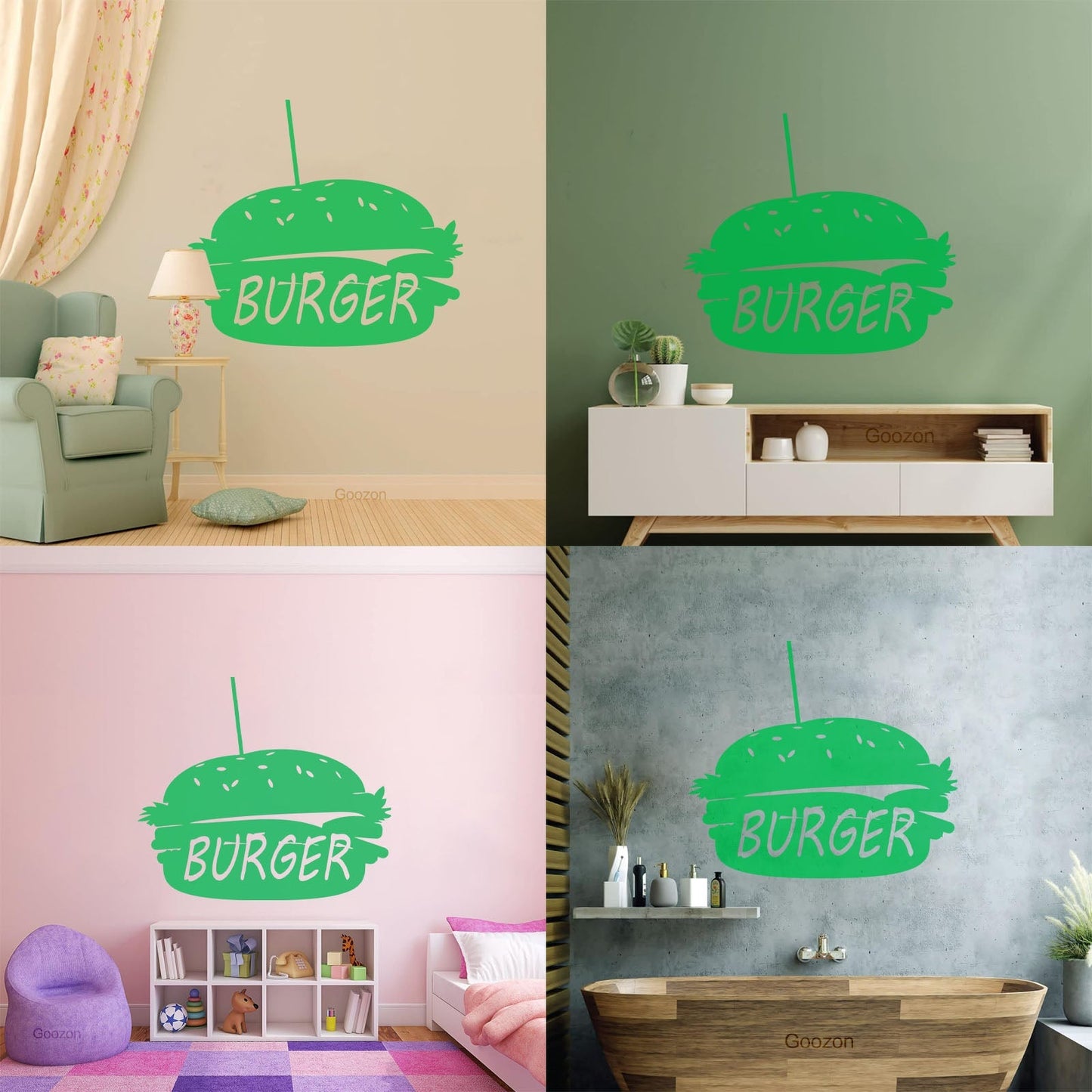 Lettering Stickers Dinning Burger Fast Food Cafe Kitchen Wall Beautification