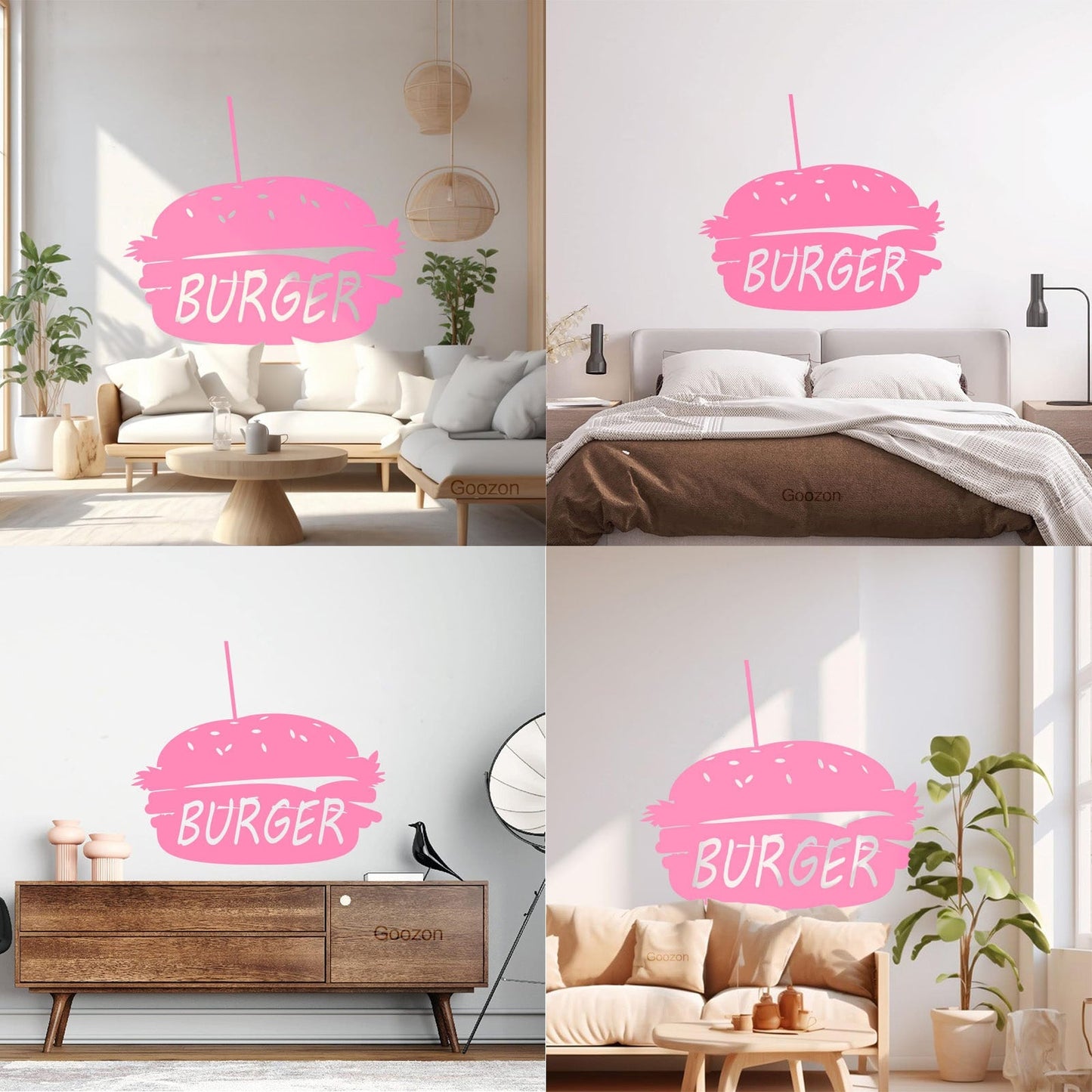 Lettering Stickers Dinning Burger Fast Food Cafe Kitchen Wall Beautification