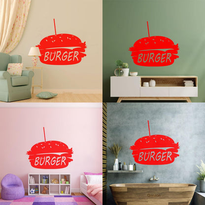 Lettering Stickers Dinning Burger Fast Food Cafe Kitchen Wall Beautification