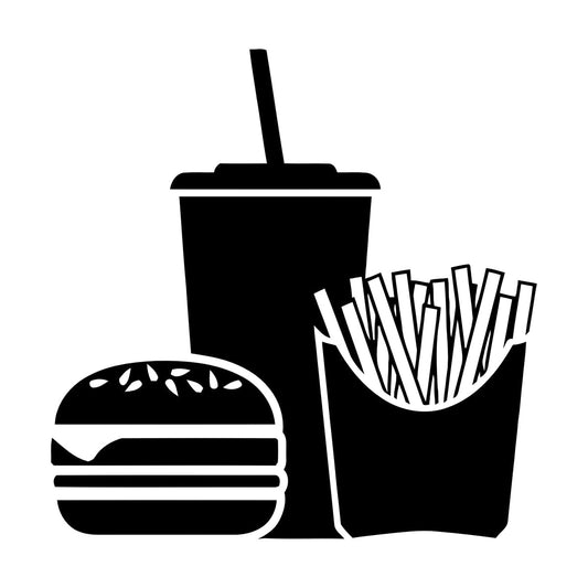 Fast Food Hamburger Soft Drink Vinyl Wall Decals Store Decoration