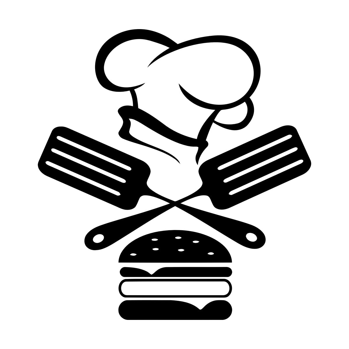 Mural And Wall Vinyl Decal Fast Food Restaurant Burger Cap Dining Kitchen Removable Without Leaving Glue