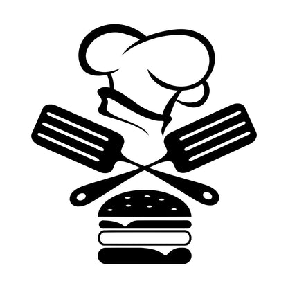 Mural And Wall Vinyl Decal Fast Food Restaurant Burger Cap Dining Kitchen Removable Without Leaving Glue