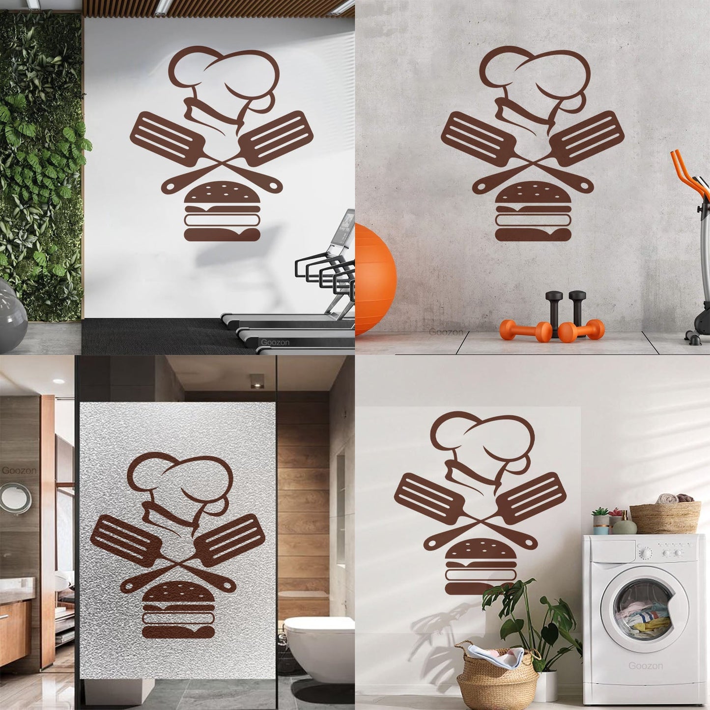Mural And Wall Vinyl Decal Fast Food Restaurant Burger Cap Dining Kitchen Removable Without Leaving Glue