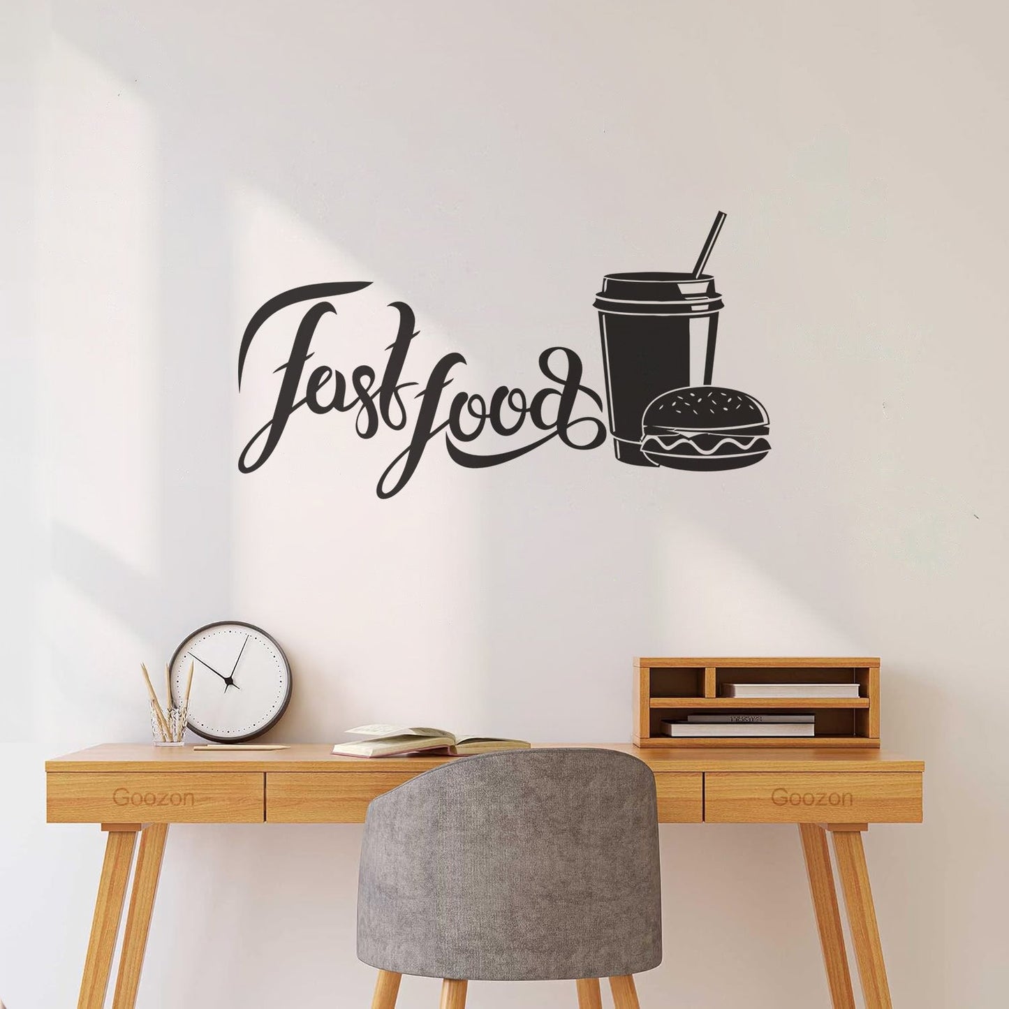 Wall Stickers Paster Paper Fast Food Restaurant Cafe Burger Soda Drink Self Adhesive
