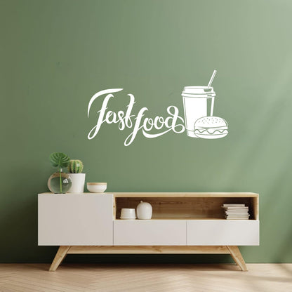 Wall Stickers Paster Paper Fast Food Restaurant Cafe Burger Soda Drink Self Adhesive