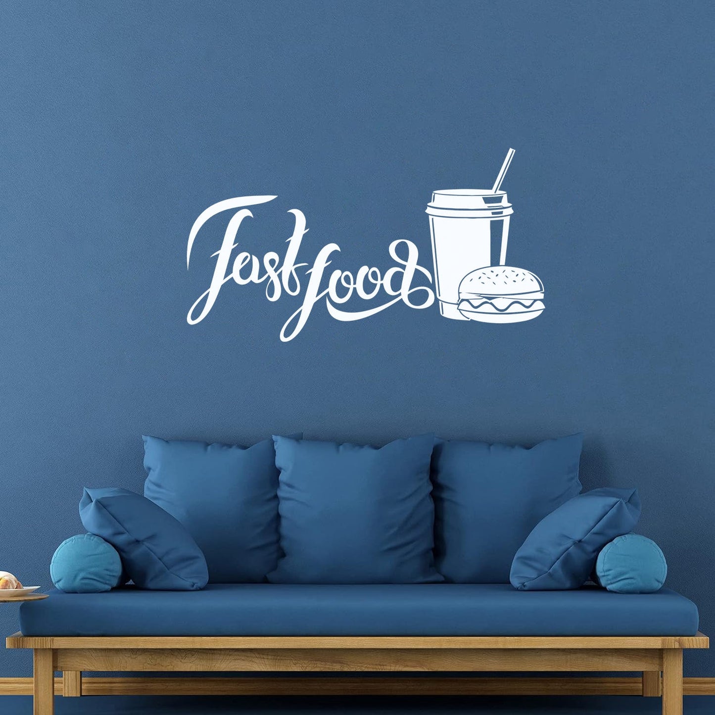 Wall Stickers Paster Paper Fast Food Restaurant Cafe Burger Soda Drink Self Adhesive