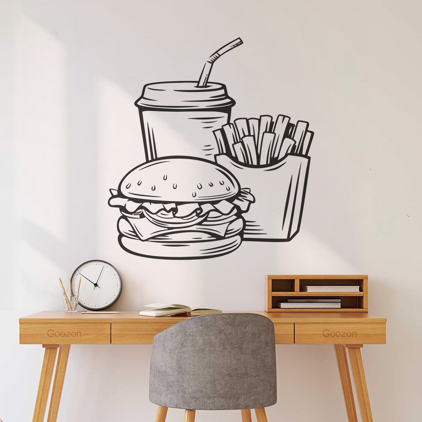 Wall Vinyl Sticker Decor Fast Food Soda Burger Drink French Fries Do Not Damage The Wall Surface