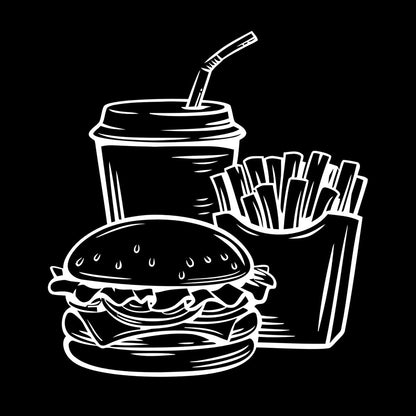 Wall Vinyl Sticker Decor Fast Food Soda Burger Drink French Fries Do Not Damage The Wall Surface