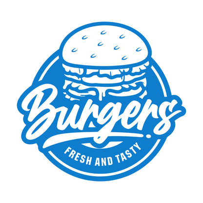 Fine Carving Stickers Fresh Tasty Burger Fast Food Cafe Restaurant Multi Color Selection
