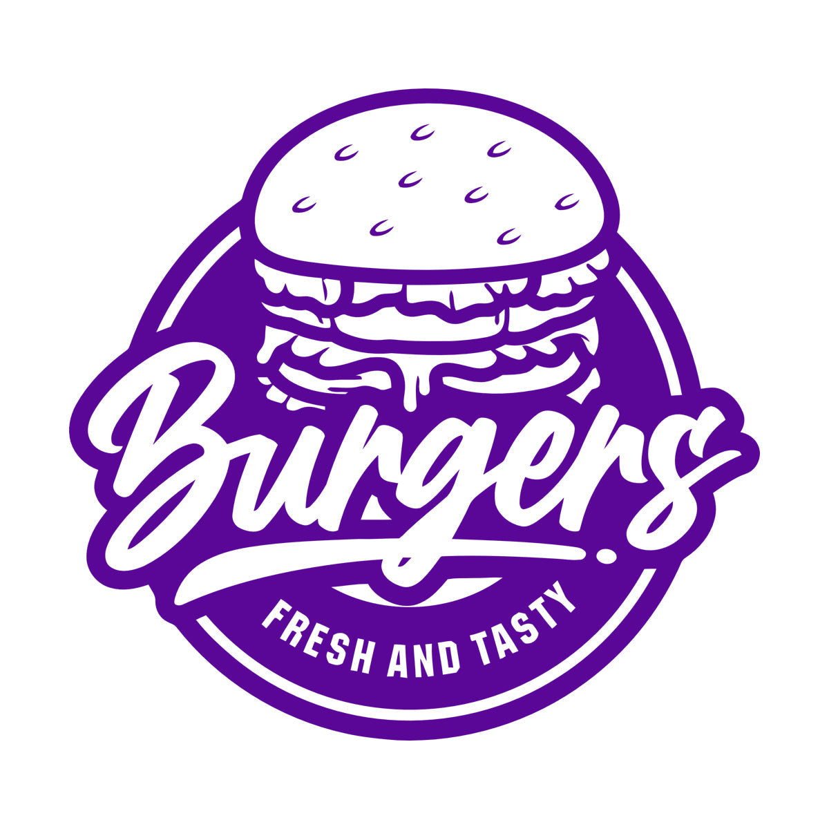 Fine Carving Stickers Fresh Tasty Burger Fast Food Cafe Restaurant Multi Color Selection