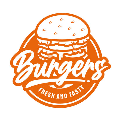 Fine Carving Stickers Fresh Tasty Burger Fast Food Cafe Restaurant Multi Color Selection