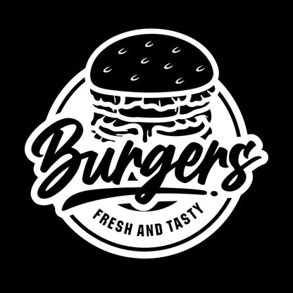 Fine Carving Stickers Fresh Tasty Burger Fast Food Cafe Restaurant Multi Color Selection