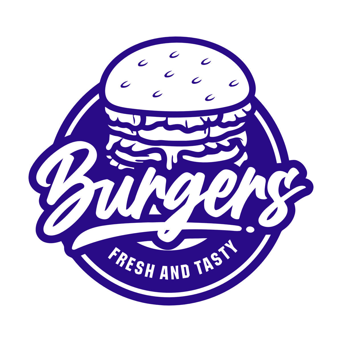 Fine Carving Stickers Fresh Tasty Burger Fast Food Cafe Restaurant Multi Color Selection