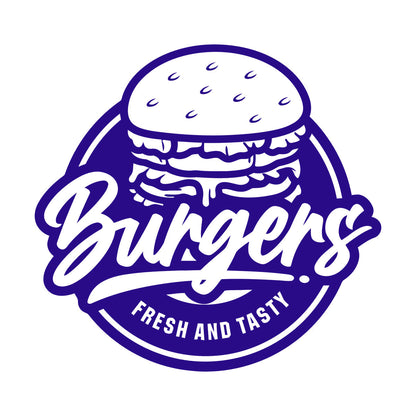 Fine Carving Stickers Fresh Tasty Burger Fast Food Cafe Restaurant Multi Color Selection