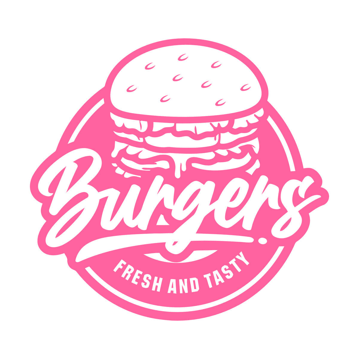 Fine Carving Stickers Fresh Tasty Burger Fast Food Cafe Restaurant Multi Color Selection