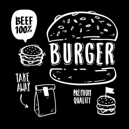 Hamburger Fast Food Premium Quality Beef Meat Wall Stickers Equipped With Transfer Film Kit