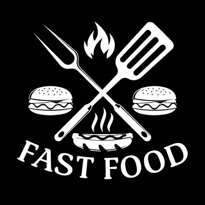 Fine Carving Decals Hamburger Rapid Delicious Food Restaurant Easy Installation