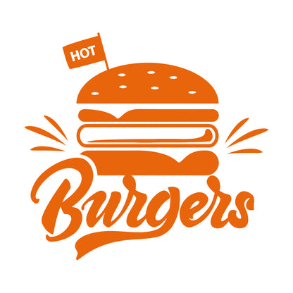 Engraving Stickers Hot Burgers Fast Food Restaurant Multiple Size Options