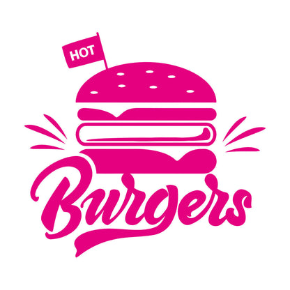 Engraving Stickers Hot Burgers Fast Food Restaurant Multiple Size Options