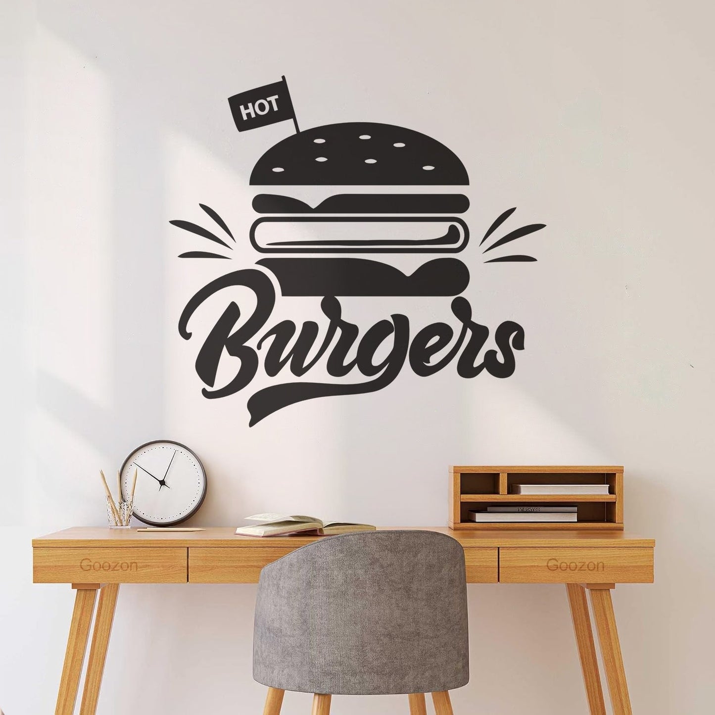 Engraving Stickers Hot Burgers Fast Food Restaurant Multiple Size Options