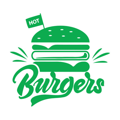 Engraving Stickers Hot Burgers Fast Food Restaurant Multiple Size Options