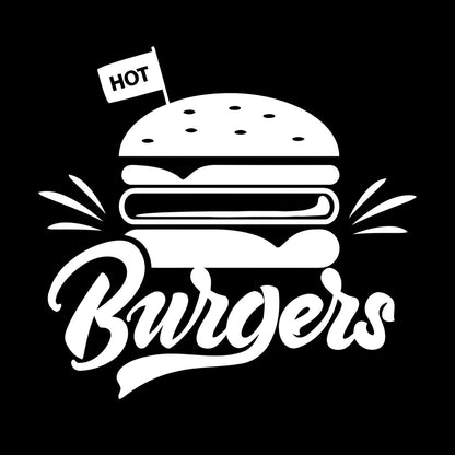 Engraving Stickers Hot Burgers Fast Food Restaurant Multiple Size Options