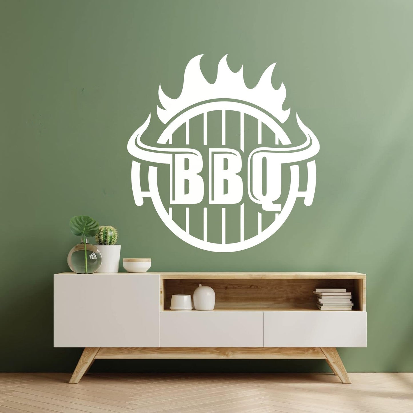 Bbq Hot Grill Logo Good Beef Burger Steak Kitchen Lettering Decals Waterproof