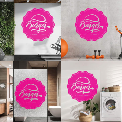 Wall Decals Pvc Kitchen Burger Fast Street Food Cafe It Won'T Fall Off