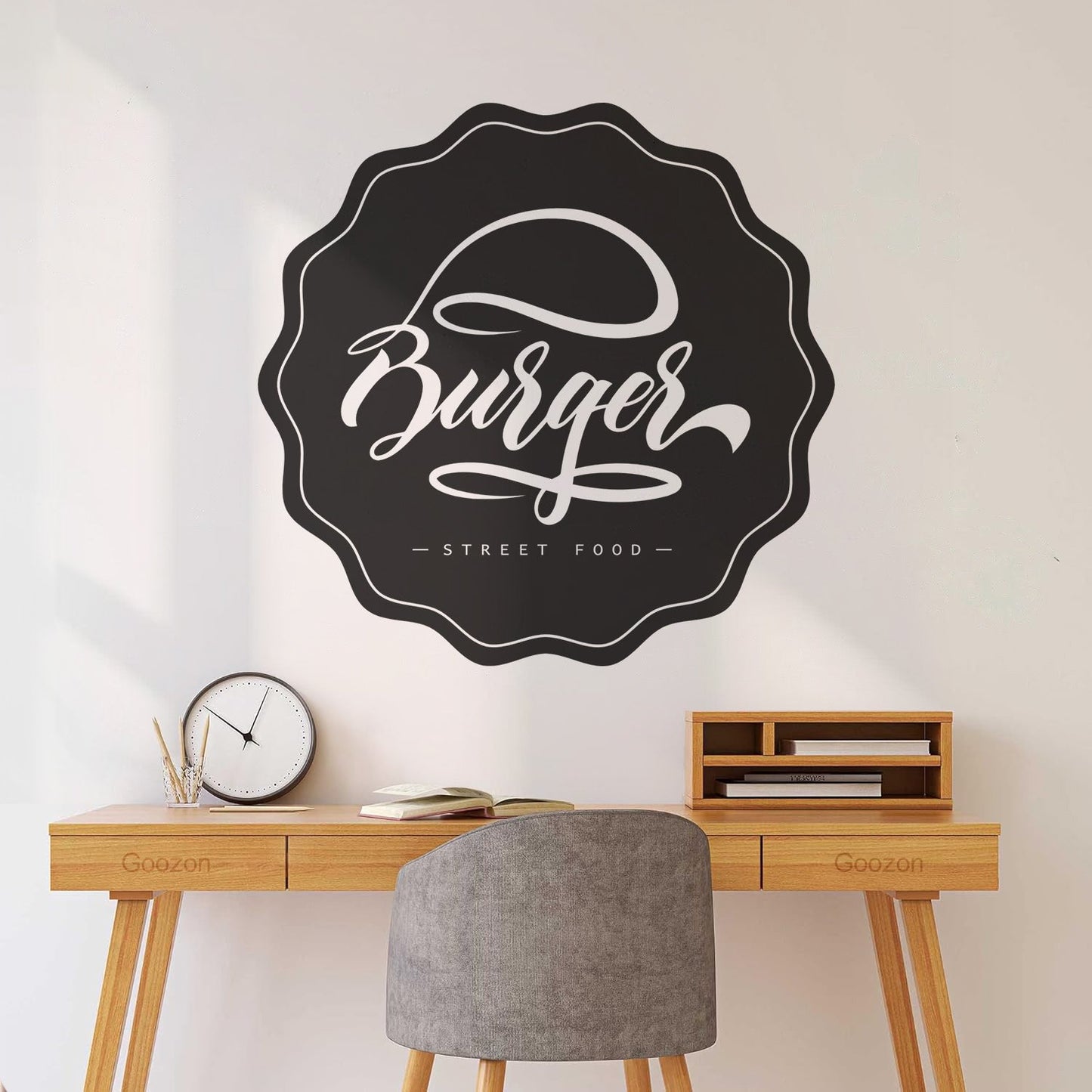 Wall Decals Pvc Kitchen Burger Fast Street Food Cafe It Won'T Fall Off