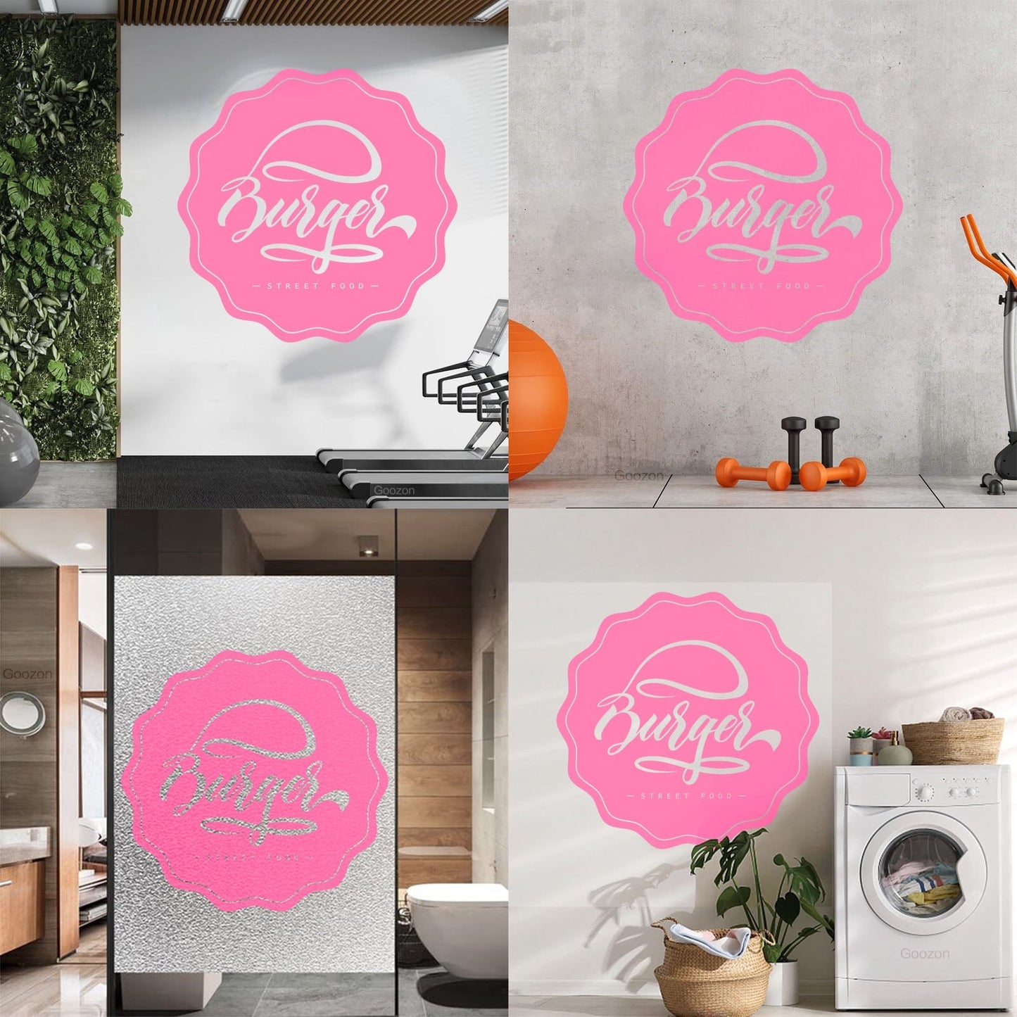Wall Decals Pvc Kitchen Burger Fast Street Food Cafe It Won'T Fall Off