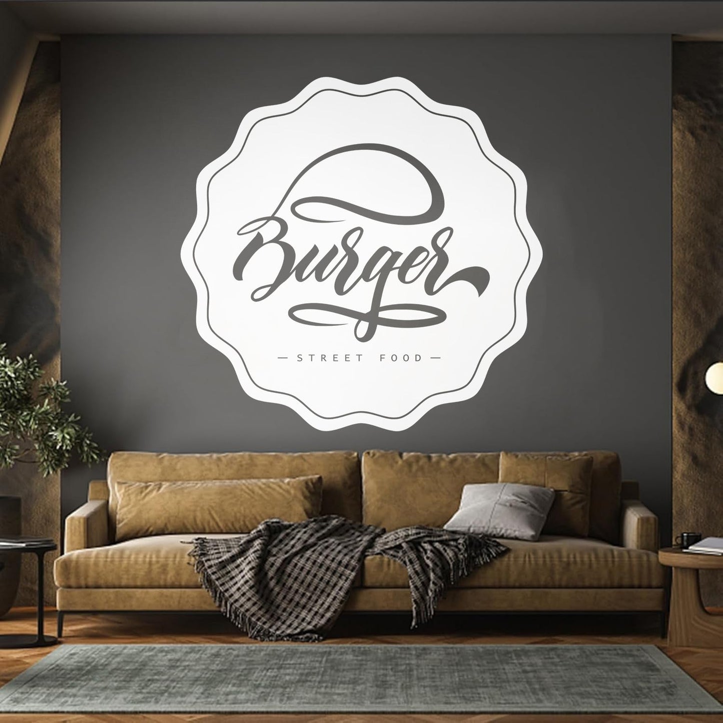 Wall Decals Pvc Kitchen Burger Fast Street Food Cafe It Won'T Fall Off