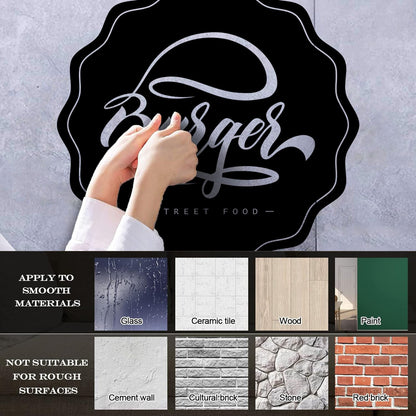 Wall Decals Pvc Kitchen Burger Fast Street Food Cafe It Won'T Fall Off