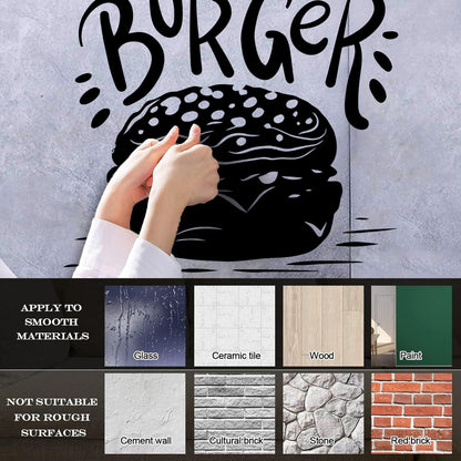 Lettering Stickers Kitchen Fast Food Burger Restaurant Cafe Personalized Customization