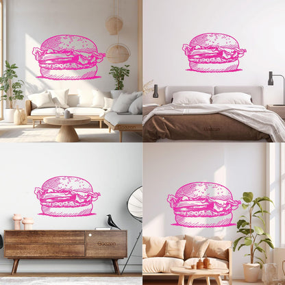 Wall Decals Paster Paper Kitchen Burger Fast Food Cafe Restaurant Can Modify And Add Information