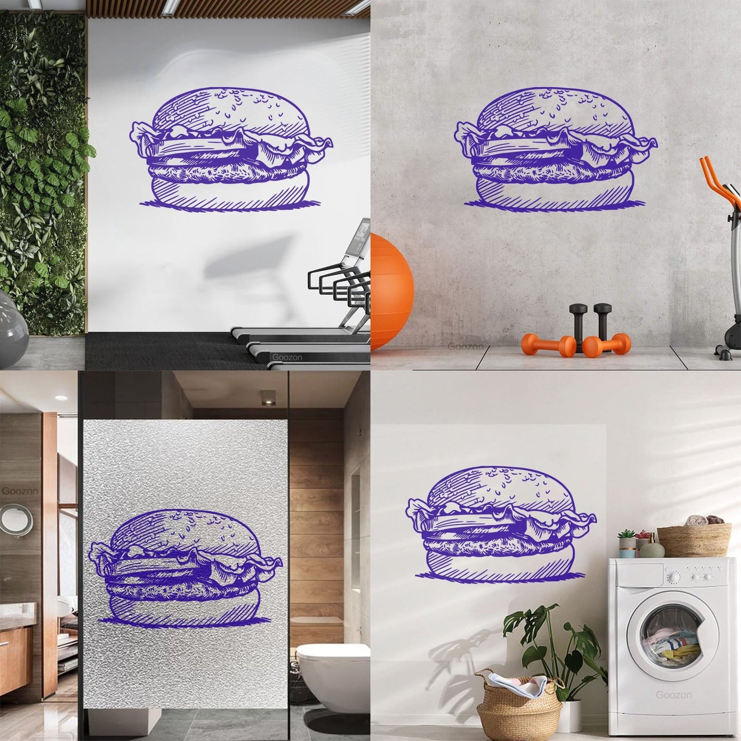 Wall Decals Paster Paper Kitchen Burger Fast Food Cafe Restaurant Can Modify And Add Information
