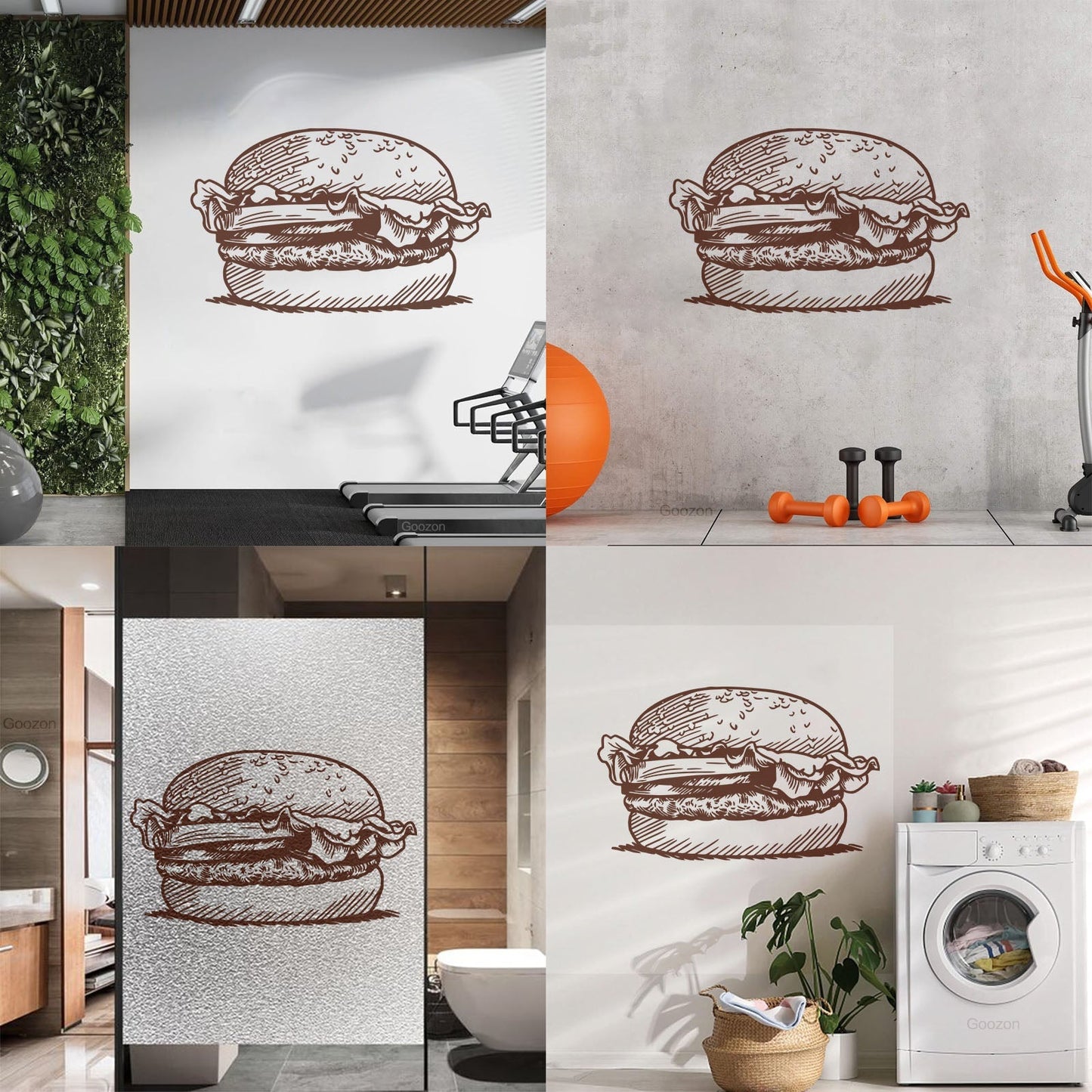Wall Decals Paster Paper Kitchen Burger Fast Food Cafe Restaurant Can Modify And Add Information
